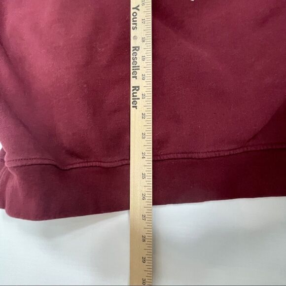 Orvis Pullover Sweater 1/4 Zip Men's Large Burgundy Heavyweight Elbow Patches - Picture 9 of 9